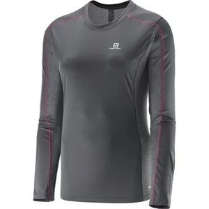 Salomon Agile Long Sleeve Women's Running T-Shirt Grey & Pink, size M